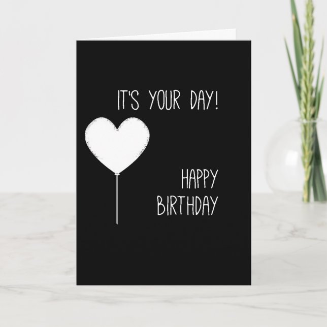 TARJETA BALÓN DE CORAZÓN PARA "USTED" EN SU CUMPLEAÑOS (Anverso)