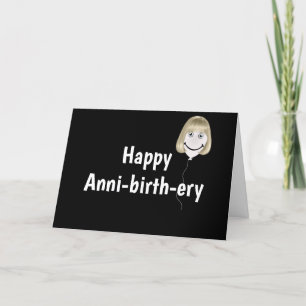 Tarjeta Balón de cumpleaños cara a negro