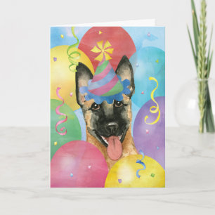 Tarjeta Balón de cumpleaños Malinois