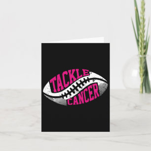 Tarjeta Balón de fútbol americano lazo rosa cáncer de mama