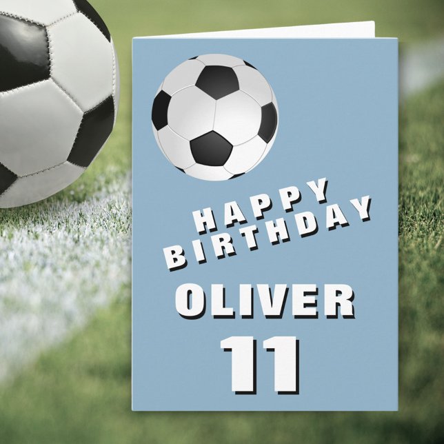 Tarjeta Balón de fútbol Blue Happy Birday (Subido por el creador)