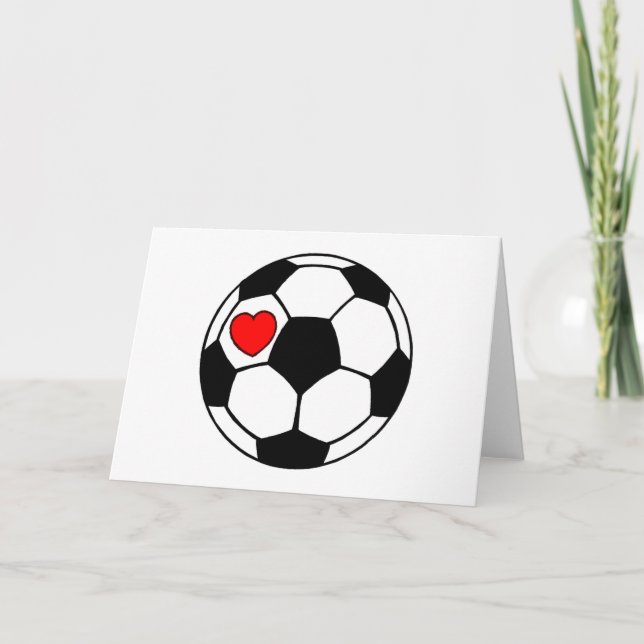 Tarjeta Balón de fútbol (corazón rojo) (Anverso)