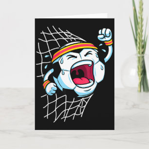 Tarjeta Balón de fútbol de dibujos animados divertidos rom