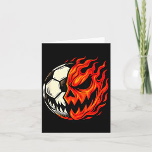 Tarjeta Balón de fútbol de Halloween Calabaza Llama Cara d