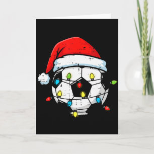 Tarjeta Balón de fútbol de Navidad Santa Fútbol Deporte Me