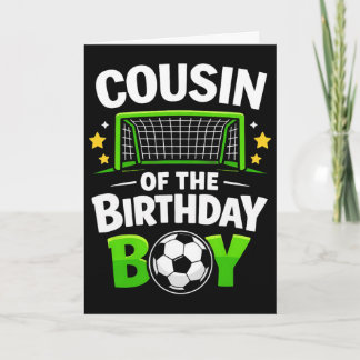 Tarjeta Balón de fútbol del primo del niño del cumpleaños 