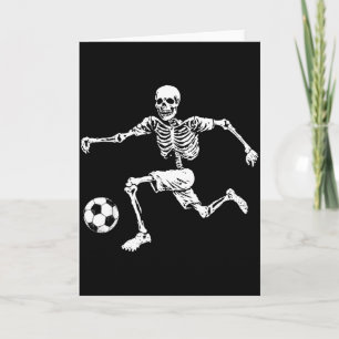 Tarjeta Balón de fútbol divertido esqueleto
