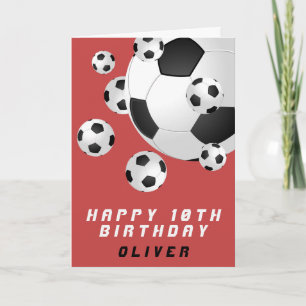 Tarjeta Balón de Fútbol para Niños Feliz Cumpleaños