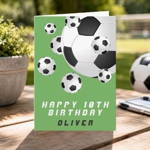 Tarjeta Balón de Fútbol para Niños Feliz Cumpleaños