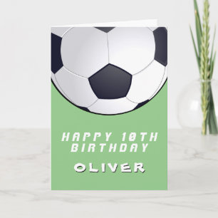 Tarjeta Balón de Fútbol Verde Feliz Cumpleaños Niño