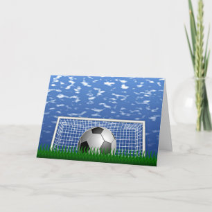 Tarjeta Balón de fútbol y red, diseño popular,