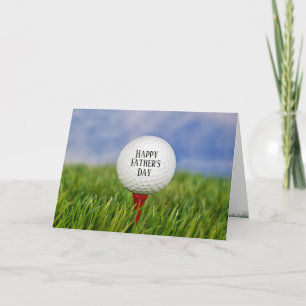 Tarjeta Balón de golf del Día del Padre en el tee