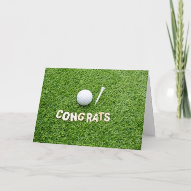 Tarjeta Balón de golf en green Felicitaciones (Anverso)
