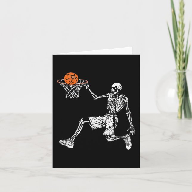 Tarjeta Baloncestistas del Halloween Skeleton Fun (Anverso)