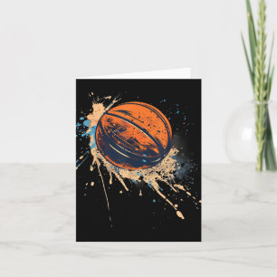 Tarjeta Baloncesto Acuarela Aro de Baloncesto Colorido Dr