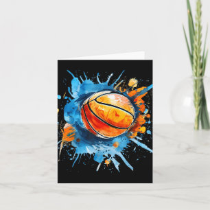 Tarjeta Baloncesto arte Baloncesto Hoop Colorful Water