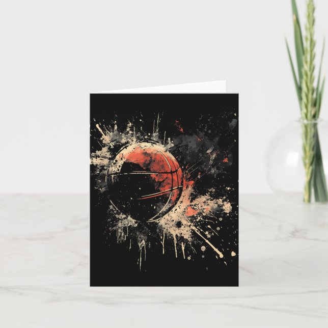 Tarjeta Baloncesto Artístico Baloncesto Lover Watercolor D (Anverso)