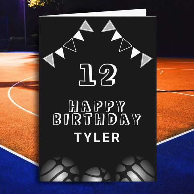 Tarjeta Baloncesto Ball and Flags Sports Kids Cumpleaños (Subido por el creador)