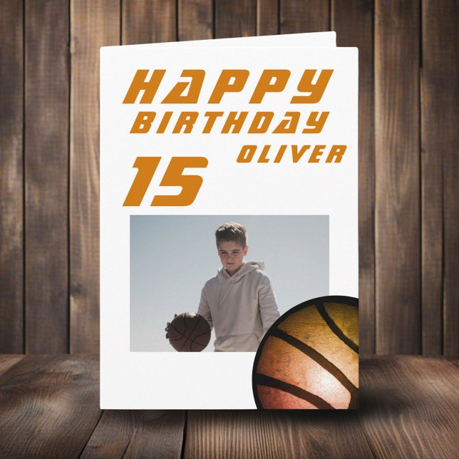 Tarjeta Baloncesto Ball Boy Foto Feliz cumpleaños (Subido por el creador)