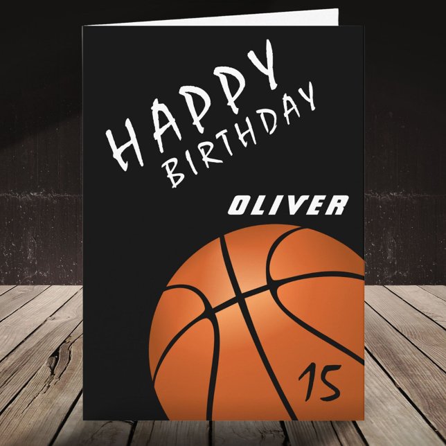 Tarjeta Baloncesto Ball Sports Black Boys Happy Birday (Subido por el creador)