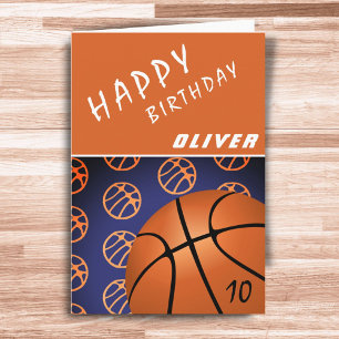 Tarjeta Baloncesto Balón Deportes Feliz Cumpleaños Niño