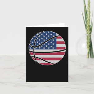 Tarjeta Baloncesto Bandera Americana Divertida Baloncesto 