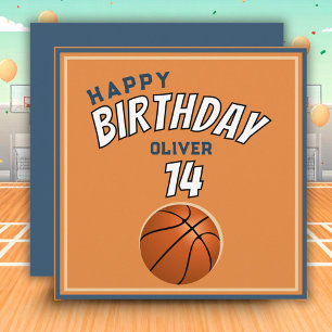 Tarjeta Baloncesto Bola Feliz Cumpleaños Deportes