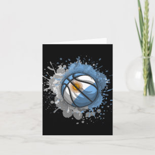 Tarjeta Baloncesto con bandera de Argentina