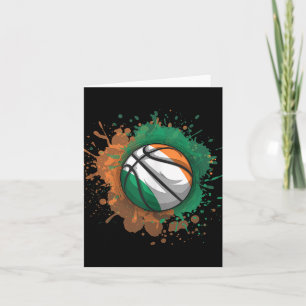 Tarjeta Baloncesto Con Bandera De Irlanda