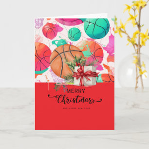 Tarjeta Baloncesto con temática de Navidades para jugador