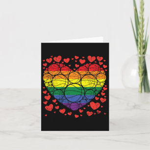Tarjeta Baloncesto Corazón Gay Retro Bandera Orgullo Lgbt-