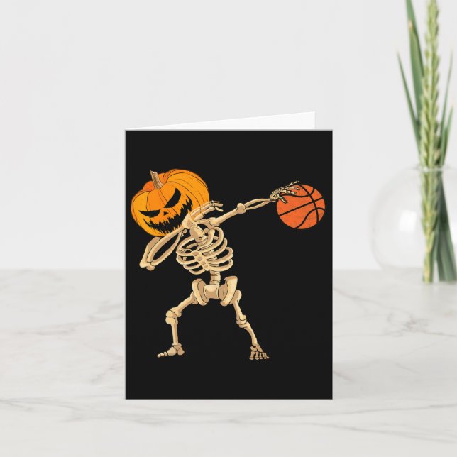 Tarjeta Baloncesto Dabbing Skeleton Halloween Bas masculin (Anverso)