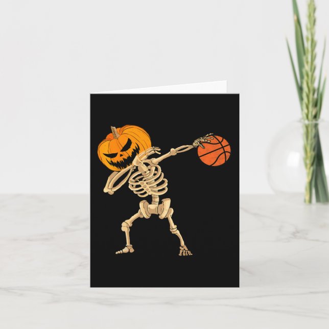 Tarjeta Baloncesto Dabbing Skeleton Halloween Bas masculin (Anverso)