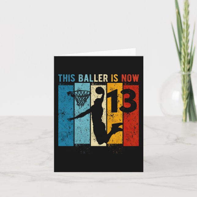Tarjeta Baloncesto de 13 años Niño de 13 años (Anverso)