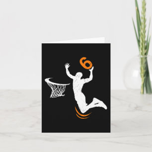 Tarjeta Baloncesto de 6 años, zorro, niños de fiesta de cu