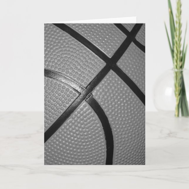 Tarjeta Baloncesto de Cierre Blanco y Negro (Anverso)