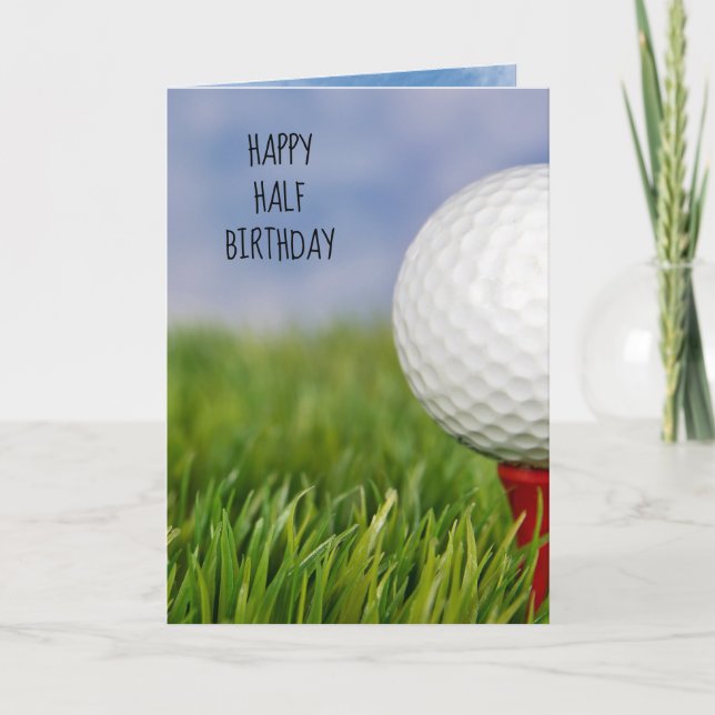 Tarjeta Baloncesto de golf de medio cumpleaños (Anverso)
