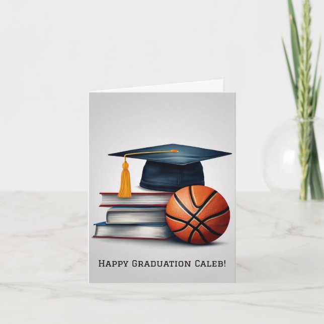 Tarjeta Baloncesto de graduación personalizado (Anverso)