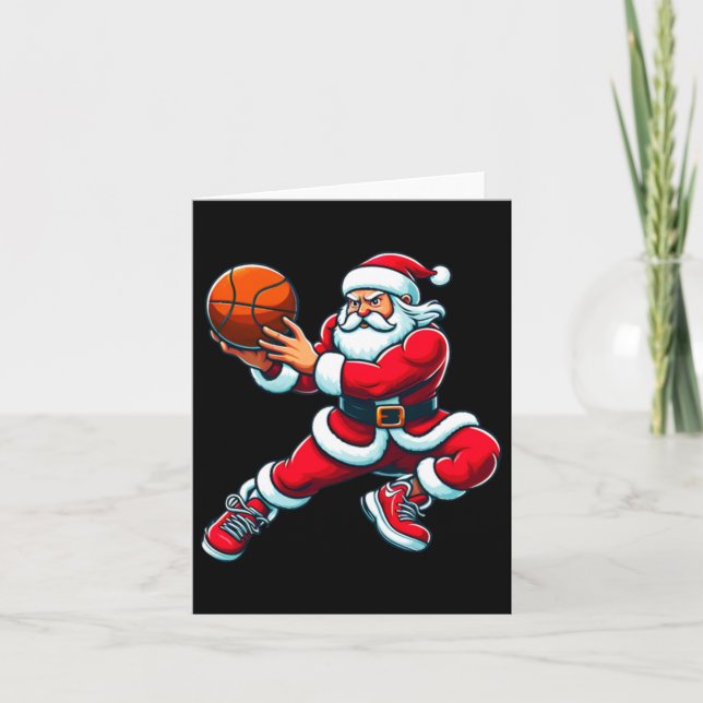 Tarjeta Baloncesto de Santa Claus (Anverso)