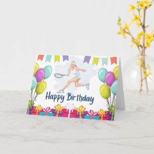 Tarjeta Baloncesto de tenis Feliz cumpleaños al jugador de