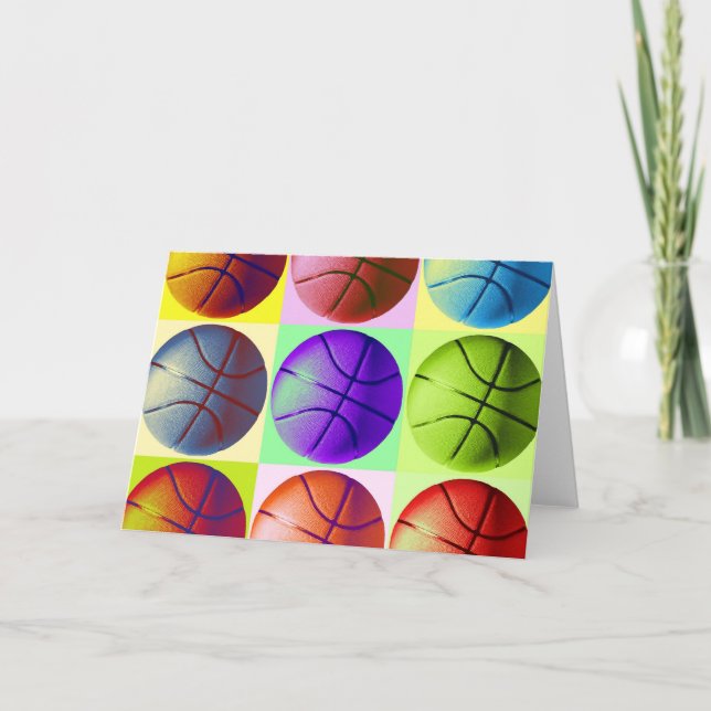 Tarjeta Baloncesto del arte pop (Anverso)