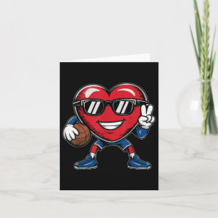 Tarjeta Baloncesto Día de San Valentín de Baloncesto Jugan