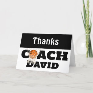 Tarjeta Baloncesto En Red Por El Entrenador Gracias