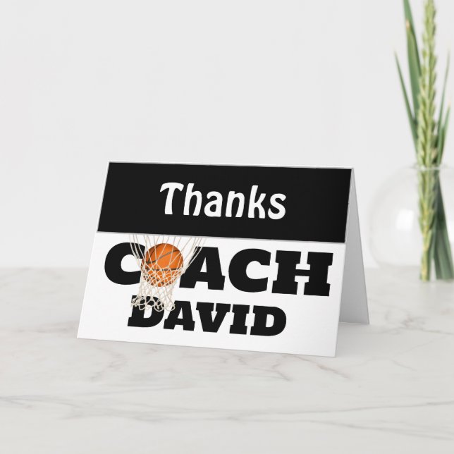 Tarjeta Baloncesto En Red Por El Entrenador Gracias (Anverso)