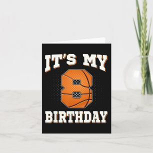 Tarjeta Baloncesto es mi octavo cumpleaños, niño de 8 años