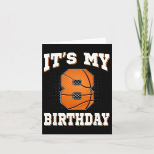 Tarjeta Baloncesto es mi octavo cumpleaños, niño de 8 años