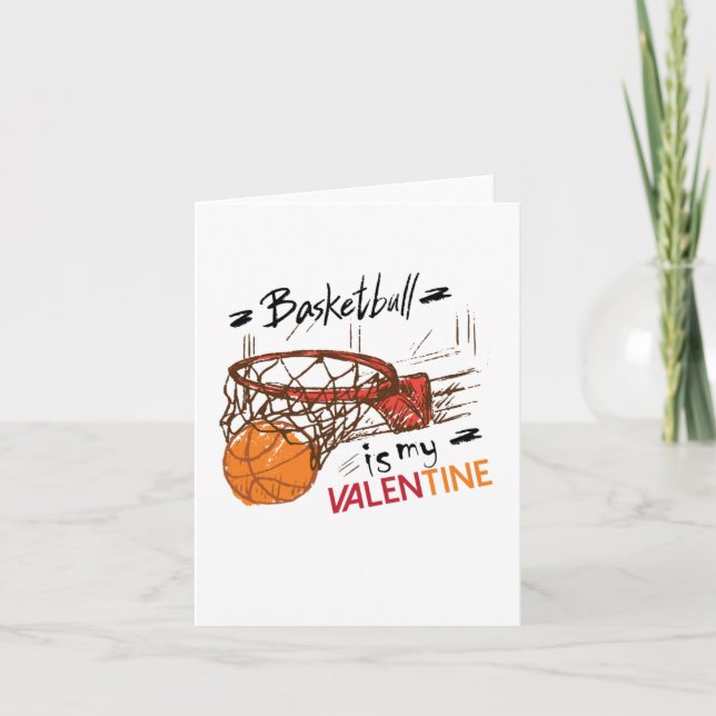 Tarjeta Baloncesto Es Mi San Valentín Para Amantes Del Bal (Anverso)