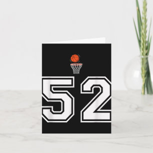 Tarjeta Baloncesto estilo vintage blanco número 52