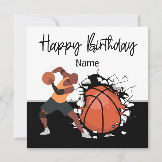 Tarjeta Baloncesto Feliz cumpleaños al jugador (Anverso)