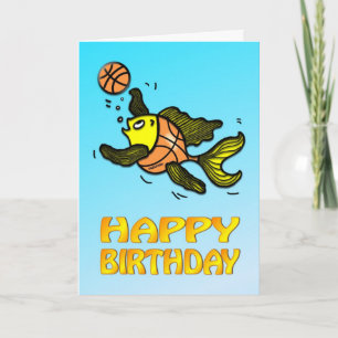 Tarjeta Baloncesto Fish divertido lindo personalizado Tarj
